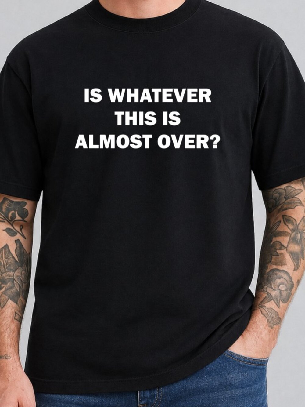 Is Whatever This Is Almost Over TShirt Graphic Tee Funny Sarcastic Holiday Party